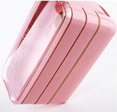 Healthy Lunch Box 3 Couche de paille de blé Bento Box Micro-Ondes Nourriture Conteneur de stockage
