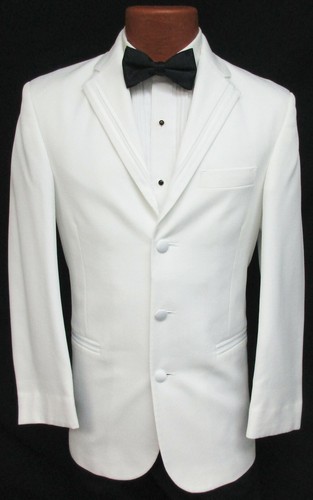 Men/'s White Perry Ellis Groove Tuxedo Jacket Clearance Wedding Halloween Costume