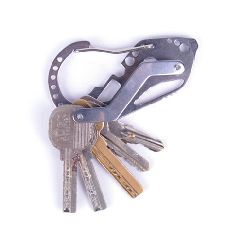 Edc Stainless Multi Tools Keychain Screwdriver Wrench Carabiner Pocket Tool JJO