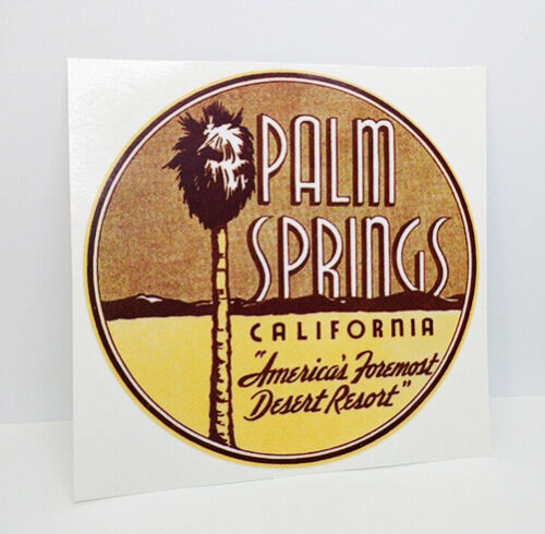 California 1950's Vintage Style Travel Decal Vinyl Sticker Palm Springs 