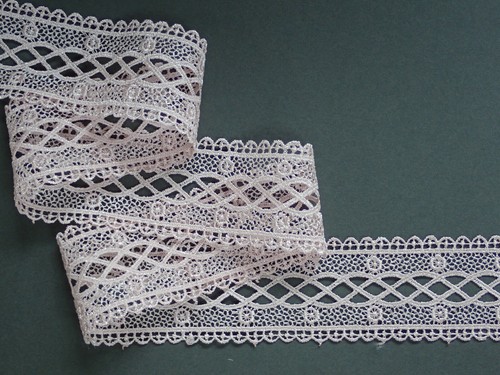 Il luogo di pizzo Chiaro Scuro Rosa Antico 1.5/"//4cm Guipure Trim per metro