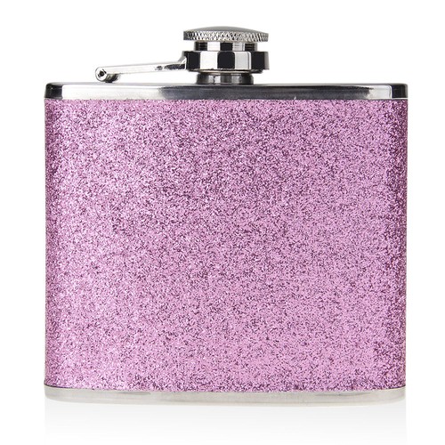Purple 5OZ Stainless-Steel PU Alcohol Drink Liquor Wine Leather Bottle