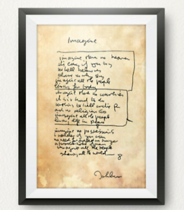 John-Lennon Handwritten Lyrics Imagine