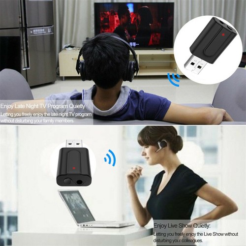 Wireless Bluetooth Audio Stereo Transmitter Receiver 3.5mm AUX /&USB Adapter RCA