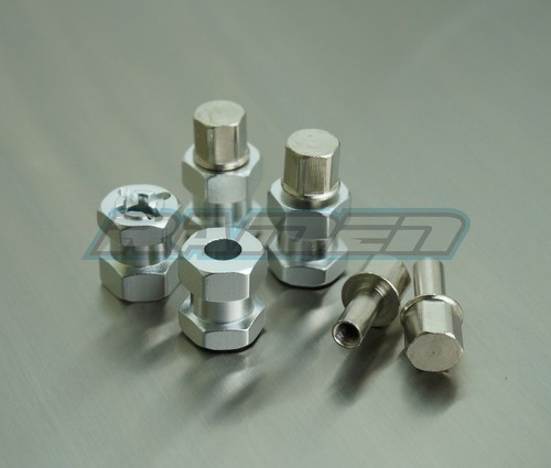 Aluminum Alloy 12mmx15mm Wider Wheel Hub Hex Drive Adaptor SCX10 WRAITH Silver