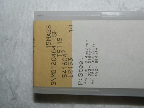 Details about / Tungaloy Carbide Turning Inserts 8 Pack SNMG431 TSF T9115 Grade 6862472
