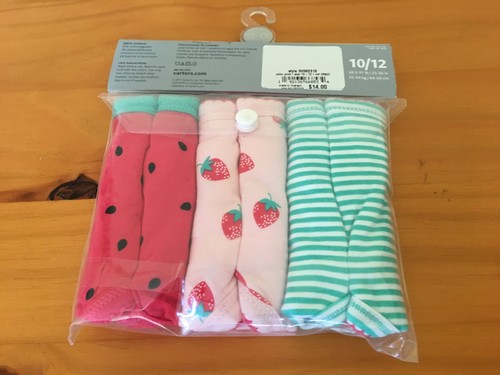 Watermelon New Carter/'s 3 Pack Underwear Girls Panties Strawberry Stripes