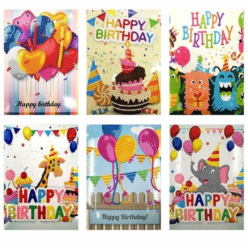 Diamond Painting Cards Merry Christmas Mosaic Cartoon Papers Greeting Greet Xmas