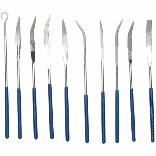 Diamond Coated Precision Rifloir Fichier Set Aiguille Fichiers 10pc pour bijoux en verre