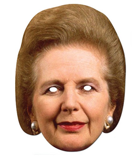 Margaret Thatcher 2D Card Party Face Mask Fancy Dress Politician Tory Iron Lady