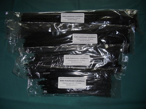 Kabelbinder 7,8x365 mm in SCHWARZ 500 Stück