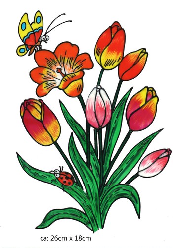 Fenstersticker Fensterfolie 352 Fensterbild Window Color Bild Tulpen Frühling