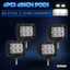 4 PACK LED Work Lights Bar Spot Pods Cube Car Boat Offroad Lamps 72W WaterProof