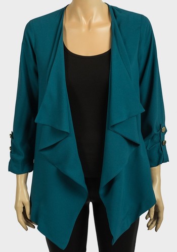 VERDE ACQUA DONNA LIBERA A Cascata Blazer Ex Dorothy Perkins Nuovo Taglie 8 12 /& 14
