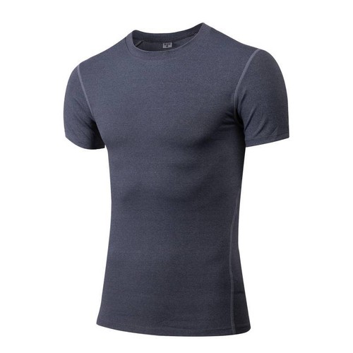 Men/'s Sports Compression Shirt Athletic Workout Tee Short Sleeve O-Neck Dri fit