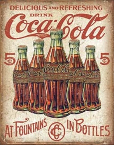 COKE 5 Bottles Retro Vintage Style Metal Signs Man Cave Garage Decor 69
