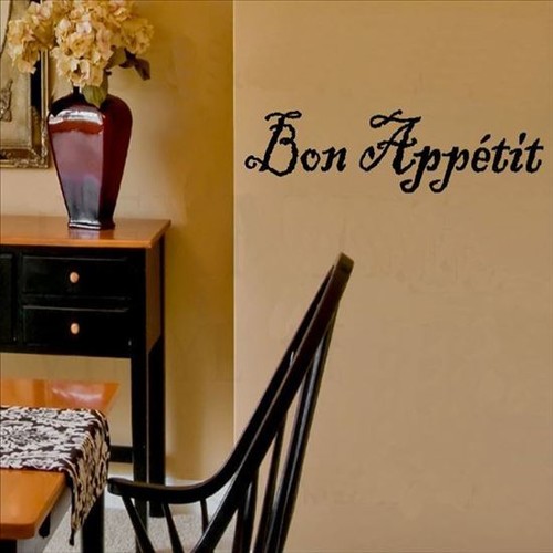 Huhome PVC Wall Stickers Wallpaper English Bon Appetit Bon Appetit French Kitche