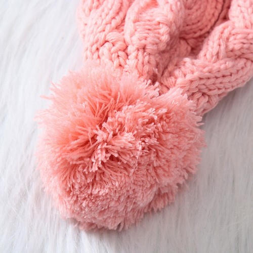 Boy Girls Lovely Braided hair Beanie Ball Cap Crochet Knit Hat Baby Winter Hat