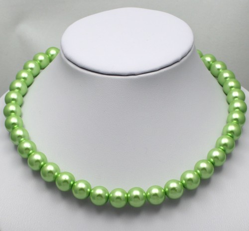 Perlen-Ketten Glaswachs-Perlen-Kette 1 Stück 45 cm lang P Ø 12 mm neu 4 Farben