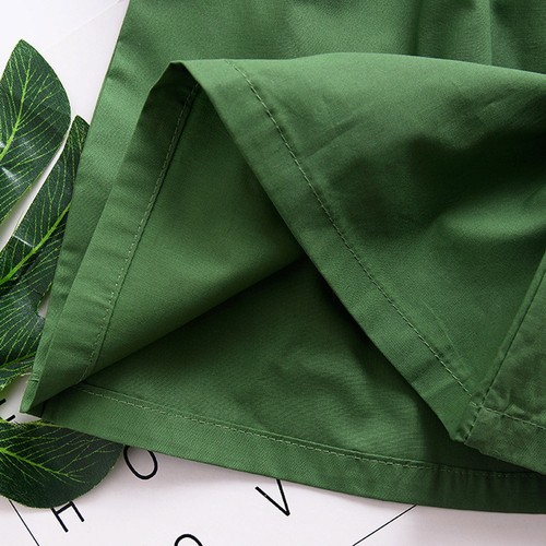 Toddler Baby Girl Solid Ruffles Neck Dress Summer Sleeveless Outfit Green Skirt