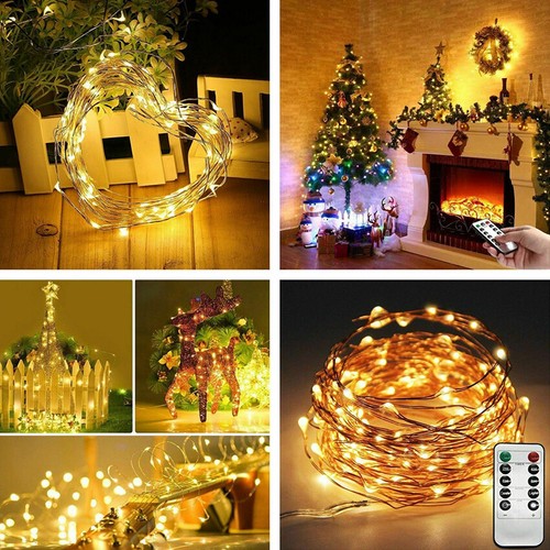 50//100//200 LED USB Remote Operated String Fairy Light Dimming Flashing 8 Modes
