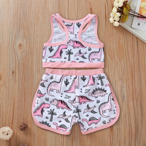 Toddler Kids Baby Girls Cartoon Vest Tops Shorts Swimwear Swimsuit Outfits Sets