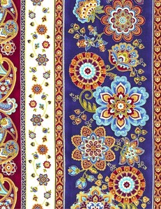 FORTUNA Fabric Fat Quarter Cotton Craft Quilting Border Stripe Floral Metallic