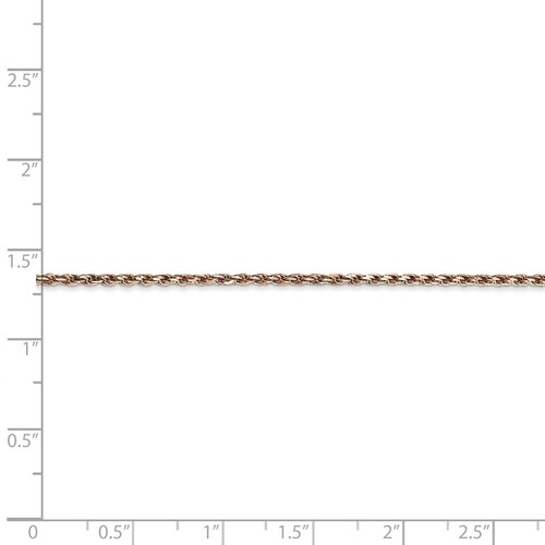14k Rose Gold 1.8mm Link Rope Bracelet Chain 7 Inch Fine Jewelry Gifts Women Her