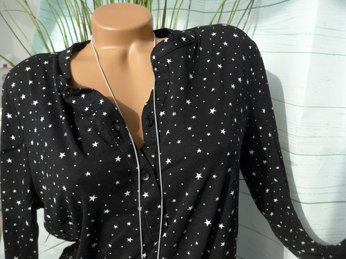NEU 150 Cheer Shirt Damen Gr 34 bis 48 Langarm schwarz mit Sternen