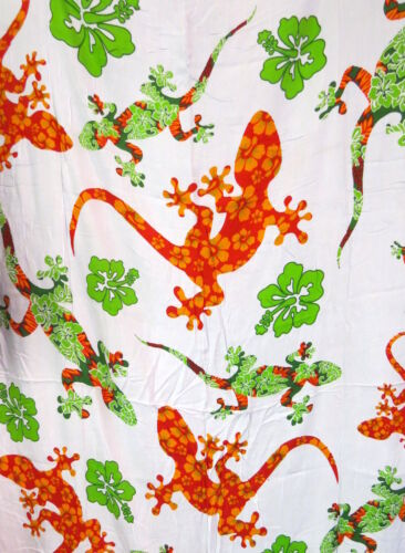 Sarong Pareo Wickelrock Strand Tuch Wandtuch Gecko Bunt Stola Schals Damenmode
