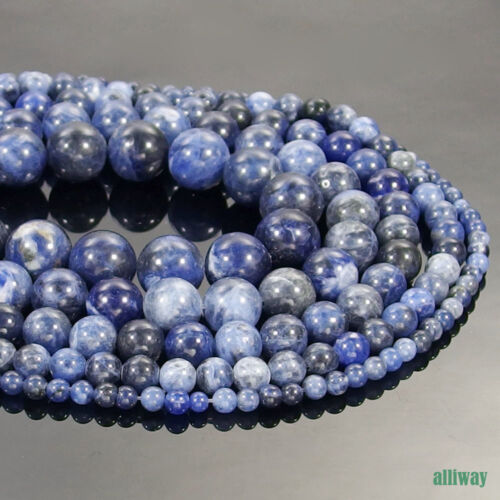 Natural Sodalite Gemstone Round  Beads 15.5/'/' 4mm 6mm 8mm 10mm 12mm  Jewelry DIY