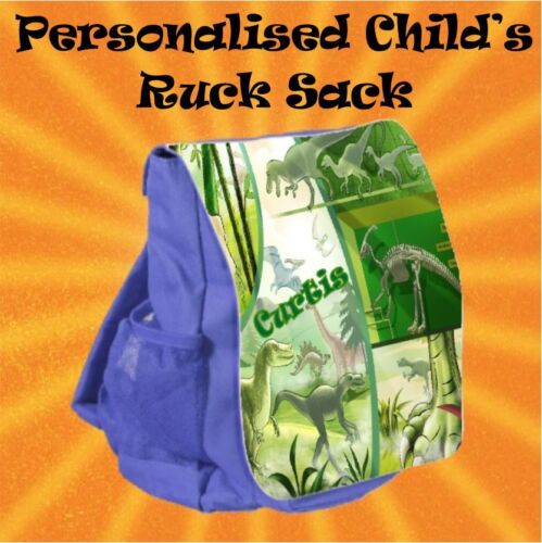 Personalised Child/'s Dinosaur Ruck Sack Back Pack Nursery Play School Bag GIFT
