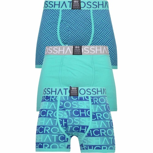 Herren 3 Packung Crosshatch Boxershorts Unterwäsche Unterhose Badehose Multipack