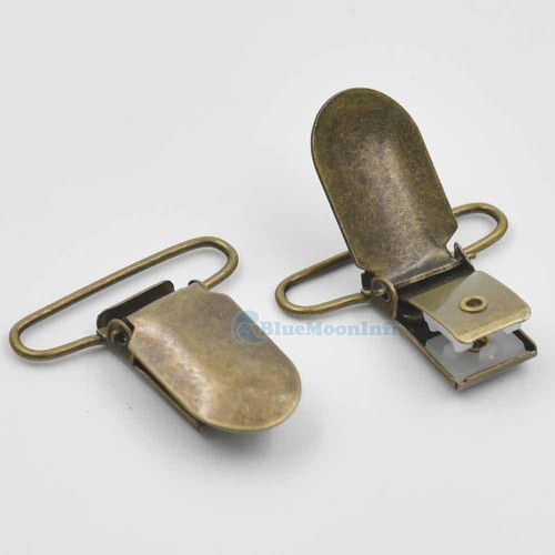32mm 1.25/" 1.5/" 38mm Suspender Ribbon Paci Pacifier Clip Hooks Webbing Bronze