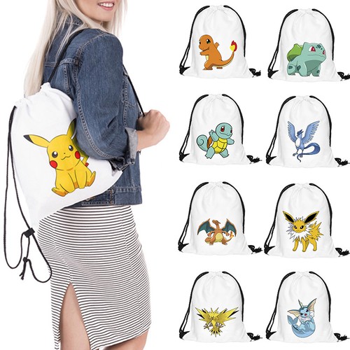 UK Drawstring Backpack Waterproof School Sack Gym PE Swim Dance Sport Shoes Bags