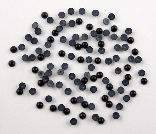 Halbperlen rund 3 mm schwarz 100 Stück lose Halbperlen
