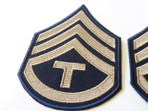 pair U.S Technician 3rd Grade Rayon Rank Chevrons Reproduction