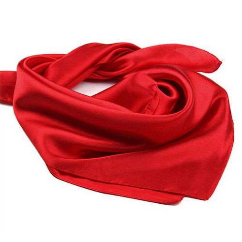 Donna donna piccola piazza raso seta sciarpa liscio sciarpa foulard fazzoleWQI