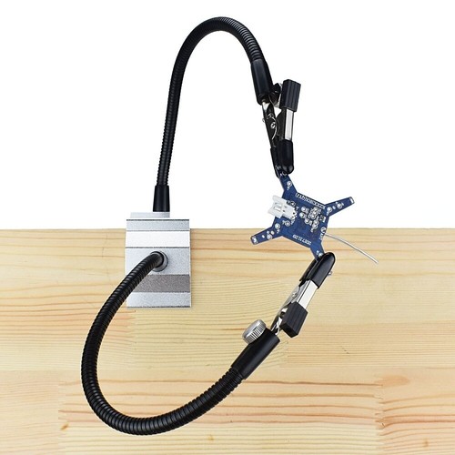 NEWACALOX 2 Flexible Arms Vise Desk Workshop Clips Soldering Station PCB Holder