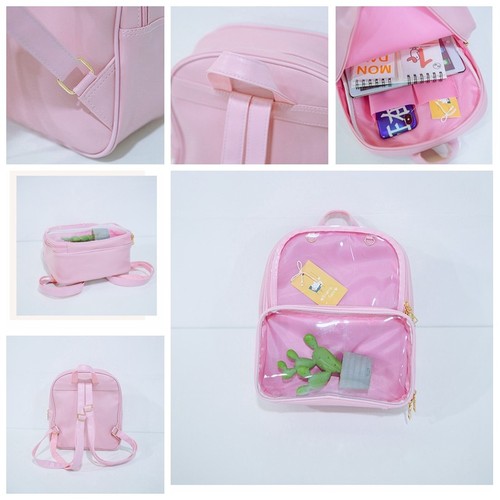 7 Colors CLEAR ita bag Transparent itabag Pin Display Backpack school bags New
