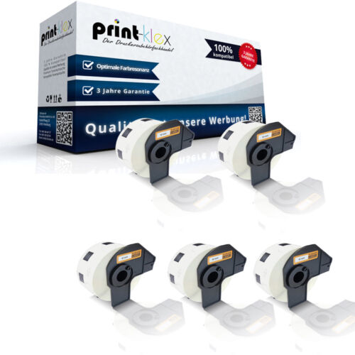 5x Runde kompatible Etiketten Rollen für Brother P Touch QL 500 Series Office Pl