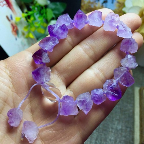 Améthyste Naturelle Quartz Perles Fashion Stretch Bracelet Femmes Fille Cadeau D/'Anniversaire
