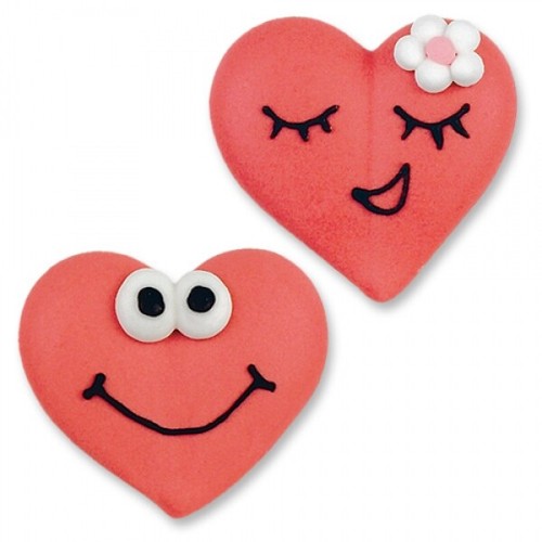 6 Zucker Herzen Aufleger Tortendeko Kuchen Rot Figuren Herz Liebe Valentinstag