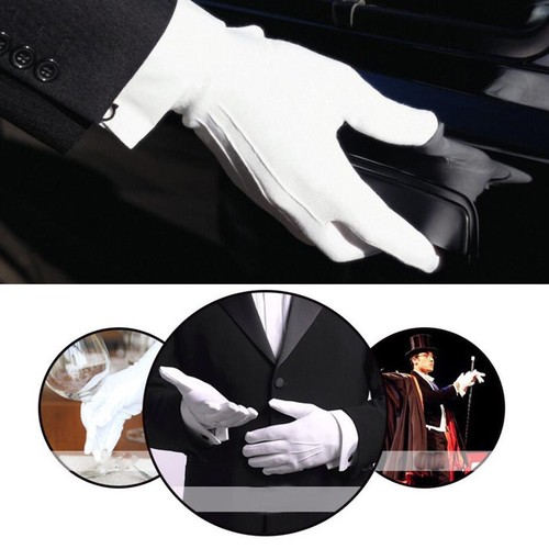 1Pair Short White Men Women Gloves Costume Honor Guard Parade Santa Inspection