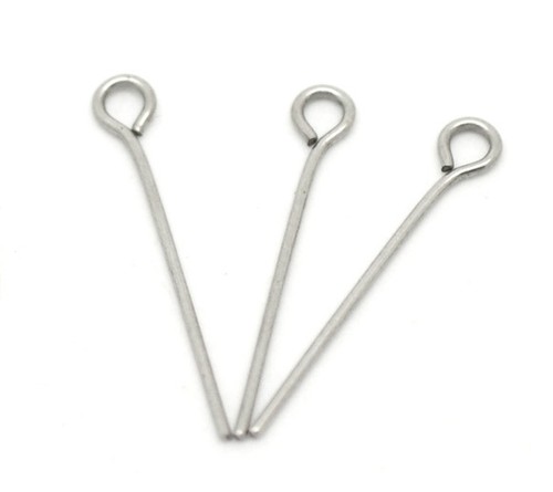 2500PCs Clous Tiges à oeil Acier inoxydable 2.2cm x 0.7mm