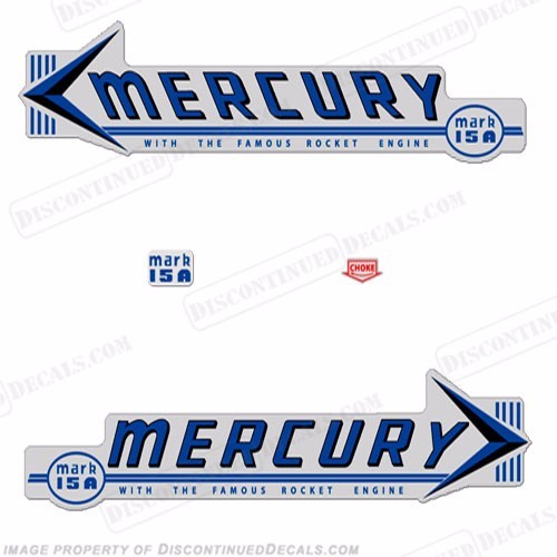 Mercury 1959 Mark 15A MK6A Reproduction Decals Blue Outboard Decal Kit