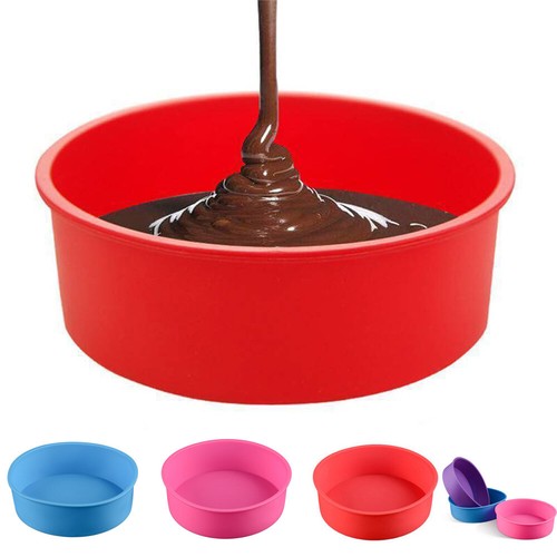 6//8//9/" Silicone Round Bread Mold Cake Pan Muffin Mould Bakeware Baking Tray