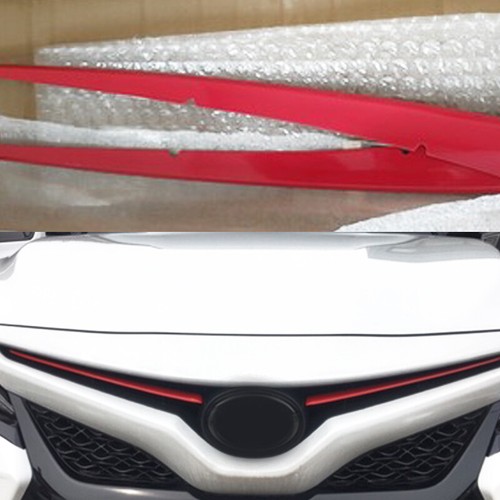 Car Decoration Red Front Center Grille Cover Trim Fit For Toyota Camry 2018 2019