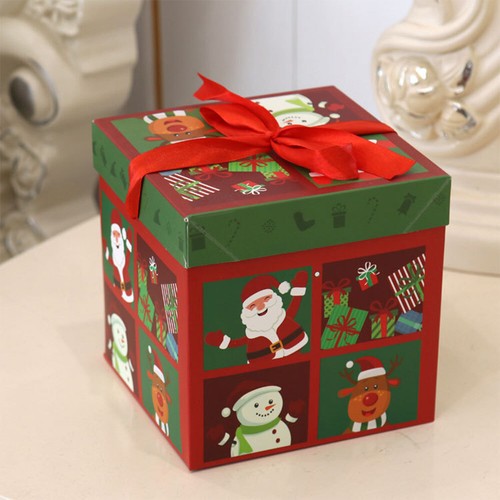 Caja De Regalo De Navidad Paquete De Envolver Estuche Para Nuevo Año Fiesta Regalo Decoración Contenedor