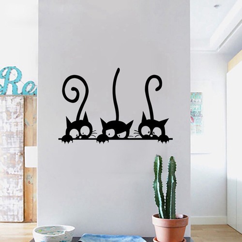Art Kids Room Vinyl black cat Gift Wall Stickers Decal home decoration